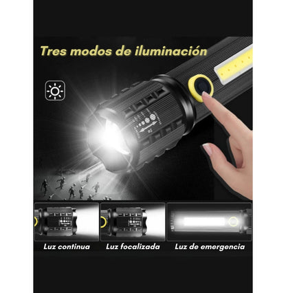 Linterna led con zoom 3modo